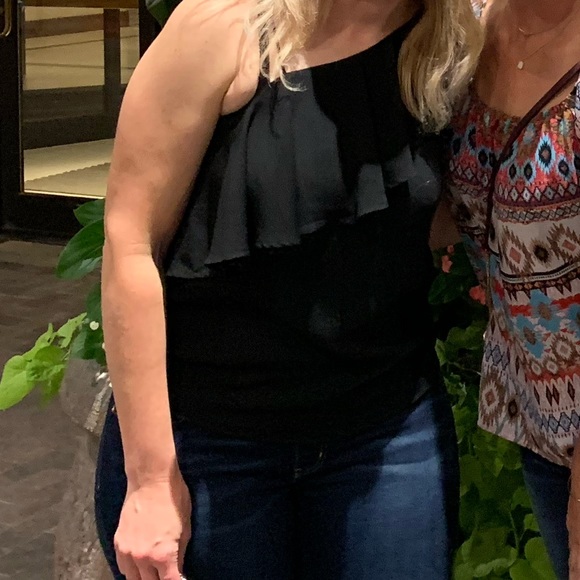 Naked Zebra black One-Shoulder Ruffle Blouse by CS Gems, medium - Picture 7 of 8